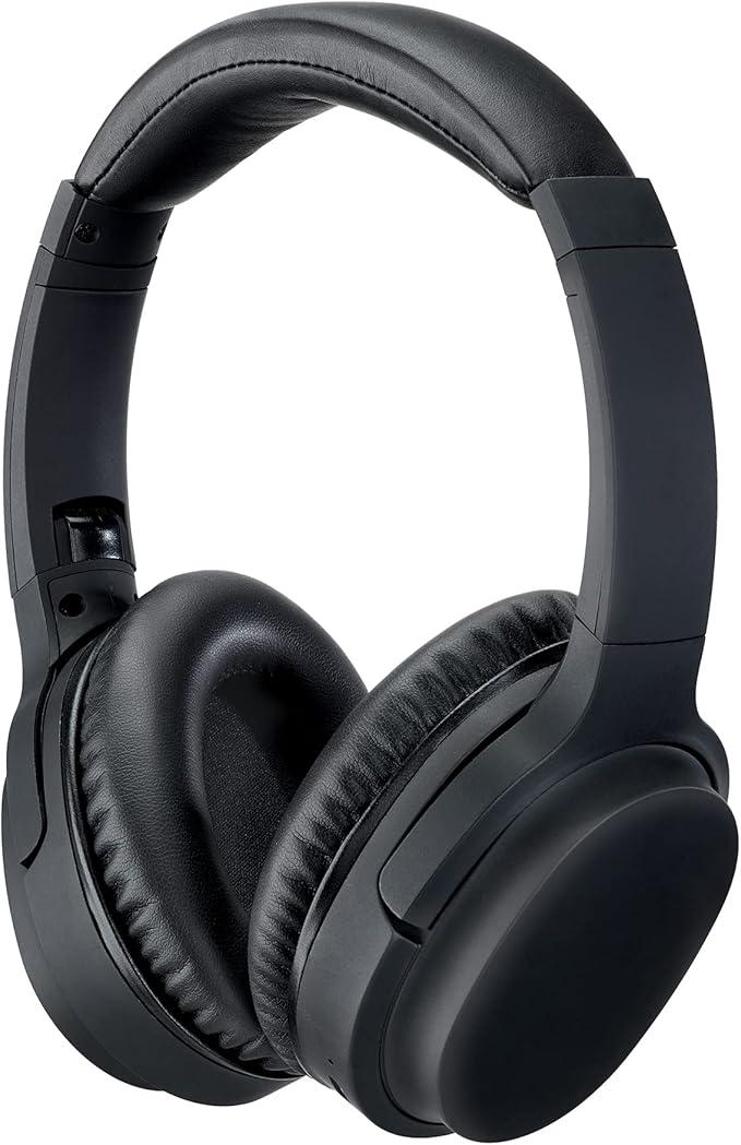 iLive Electronics Active Noise Cancellation Bluetooth Headphones, Adjustable Headband, Includes 3.5mm Audio Cable, Black (IAHN40B)