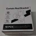 ANDGOO 18 Pack Adhesive Curtain Rod Brackets, No Hole, No Drilling, No Tool, No Nail, Heavy Duty Stick on Curtain Rod Holder Hangers Bedroom, Bathroom, Living Room, Transparent