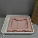 Foldable Cat Litter Box with Lid, Enclosed Potty, Large Top Entry Anti-Splashing Toilet, Easy to Clean Including Litter Scoop and 2-in-1 Cleaning Brush (Pink)