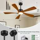 52" Smart Ceiling Fan with Light, Alexa/App/Remote Control 5 Blades Walnut