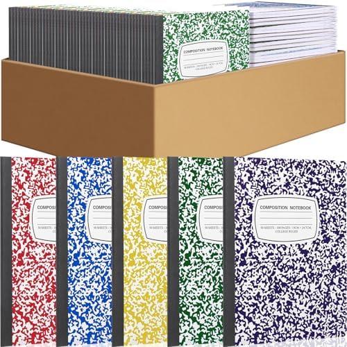 Fainne 60 Pack B5 Composition Notebooks Bulk 7.5 x 9.75'' College Ruled Composition Notebooks 50 Sheets (100 pages) Marble Covers Notebook for School Classroom Office Supplies(Multicolor)