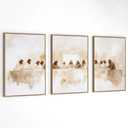 GUBIYU Jesus Wall Art Framed Set of 3 Christian Last Supper Wall Decor Art Christ Jesus Canvas Bible Renaissance Painting Religious Poster The Last Super Pictures for Dining Room Living Room 16"x24"