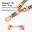 Manna Joy Phone Lanyard Crossbody with 2 Hanging Loops: Metal Buckle Adjustable Skin-Friendly Cell Phone Strap for iPhone Around,Hands-Free Universal Anti Theft Neck Lanyards For Outdoor Travel,Khaki
