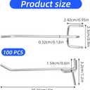 100 Pack 4 Inch Pegboard Hooks, Heavy Duty Metal Peg Board Accessories Fit 1/4" and 1/8" Peg Boards for Garage, Workshop, Kitchen, Tool Organization