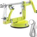 Apple Peeler Corer, Long lasting Chrome Cast Magnesium Alloy Apple Peeler Slicer Corer with Stainless Steel Blades and Powerful Suction Base for Apples and Potato(SpringGreen)