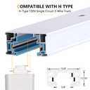 VANoopee H Track Floating Canopy Connector White - Single Circuit, LED Track Lighting Accessories, Easy Install