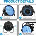 BETOPPER DJ Light 2 Pack, 54x3W LED Par Lights, DMX Stage Lights Sound Activated, Strobe Wash Lighting for Wedding, Church, Party, Club, Concert and Festival Events (2)