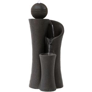 XBrand 41" Modern Sphere Curve Cascading Fountain, Resin (Brown)