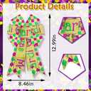 2 x Hying 2 Pieces Mardi Gras Bows for Wreath, Mardi Gras Wreath Bows Green Gold Purple Buffalo Plaid Bows Fat Tuesday Gift Bows for Front Door Mardi Gras Masquerade Cosplay Party Decor Supplies (Style 32pcs Words)