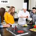 VBGK Electric Cooktop,110V 2400W Electric Stove Top with Knob Control,9 Power Levels, Kids Lock & Timer,LED touch control,Overheat Protection Electric stove,24 Inch desktop 2 burner