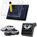 Upgrade 9H Tempered Glass Protector for Tesla Model 3 Highland(2024/2025/2026) & New Model Y Juniper Front/Rear Screen Protector Accessories 2026, Anti Glare/Finger Print -Matte [2-Pack]