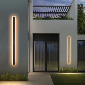 47 Inch Long Outdoor Wall Lights 3000K Black Exterior Light Fixtures Wall Mount Modern Porch Lights Sconce Long LED Modern Outdoor Wall Sconce for House Front Door, 47.2 inch-1pack