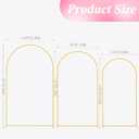 Wokceer Wedding Arch Backdrop Stand 8FT, 7.2FT, 6.6FT Set of 3 Gold Metal Arch Backdrop Stand for Wedding Ceremony Baby Shower Birthday Party Garden Floral Balloon Arch Decoration