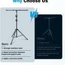 DJ Light Stand, T-Bar Tripod Stage s Portable and Adjustable 49-114 Inch Heavy Duty