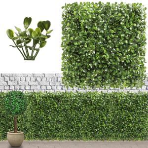 Luyue 12PCS 1010 Boxwood Panels, Artificial Grass Wall Panels Fake Greenery Backdrop Wall Grass Backdrop Artificial Plant Walls for Outdoor Indoor Garden Fence Backyard