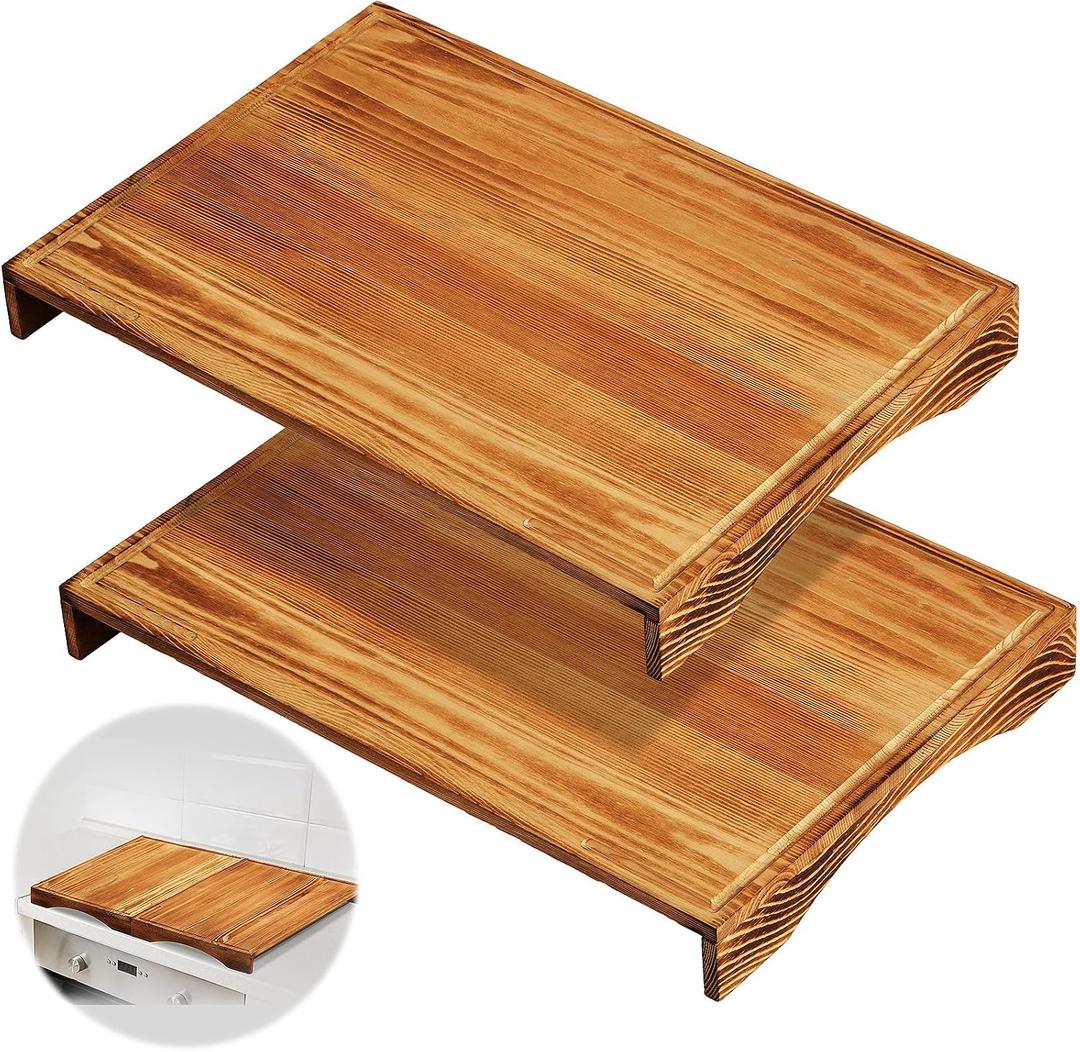 Juexica 2 Pcs 15" x 22" Rv Stove Top Cover Board for Countertop Cutting Board Stove Top Wood Cutting Board for Rv Camping, Electric Range