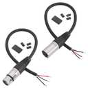 2PCS 1FT XLR Male/Female to Bare Wire Open End Cable, XLR 3PIN Pigtail Replacement Audio Cable with Heat Shrink Tubes for DJ/PA Amplifier Subwoofer Mixer