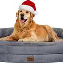 Orthopedic Washable Large Dog Bed: Waterproof Pet Bed with Bolsters - Removable Washable Cover for L XL XXL Large Sized Dog Bed - Non-Slip Bottom - Dark Gray