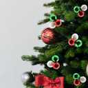 10 Pcs Christmas Ball Ornaments 7.9 Inch Red Green Gold Christmas Tree Picks for Holiday Wedding Vase Fillers Xmas Tree Topper DIY Wreath Crafts Decor (Red,Green,White)