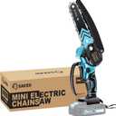 Saker Mini Chainsaw,6 Inch Portable Electric Chain Saw Cordless,Machine Only, Batteries Not Included,Only Compatible with Saker Mini Chainsaws Batteries(Only Machine)