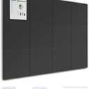 Large Felt Board Wall Tile, 48" x 36" Cork Board Alternative, 12 Pack Felt pin Bulletin Panel with Removable Adhesive Tabs and PushPins, Black Panel tack Wall Organizer for Office