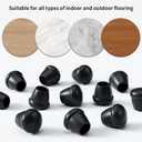 Ezprotekt 3/4" Rubber Chair Leg Caps, 24 Pcs Round Non-Slip Chair Leg Floor Protectors, Furniture Stool Leg Feet Covers for Bar, Tables, Patio Metal Legs, Black (Fit: 0.63" - 0.75")