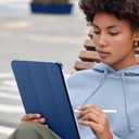 Wenlaty for iPad Pro 11 Inch Case (M5/M4) 2025/2024 6th/5th Generation, Super Slim & Lightweight Trifold Stand Protective Case with Clear Matte Hard PC Back and TPU Cover, Auto Sleep/Wake, Sea Blue