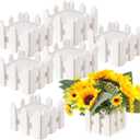 Zhanmai 6 Sets 4 x 4 x 2.8 Inch Fence Decoration Wooden Boxes for Centerpieces, Wooden Farm Fence Box with Removable Foam Blocks for Farm Animal Party Garden Plant Pot Baby Shower Wedding Birthday