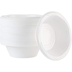 PLASTICPRO 100 Count Disposable 5 ounce White Plastic Dessert Bowls