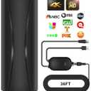 3600+ Miles TV Antenna Indoor, 360° Reception Digital Antenna for Smart TV and Old TVs, HD Antenna for Local Channels with Amplifier Signal Booster Support 4K 8K 1080p -38ft Thick Coaxial Cable