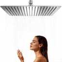 16" Large Chrome Rain Shower Head Ceiling Mount - High Pressure Rainfall Showerhead Ultra-Thin,304 Stainless Steel