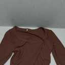 Womens Long Sleeve Shirts Square Neck Slim Fit Basic Tops Ribbed Thermal Undershirts Layering Tee Medium