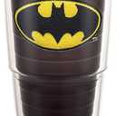 Tervis DC Comics Batman Emblem Made in USA Double Walled Insulated Tumbler Cup Keeps Drinks Cold & Hot, 24oz, Quartz - Unlidded