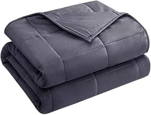 yescool Weighted Blanket for Adults (17 lbs, 60" x 80",Grey) Cooling Heavy Blanket for Sleeping Perfect for 160-180 lbs, Queen Size Breathable Blanket with Premium Glass Bead, Machine Washable