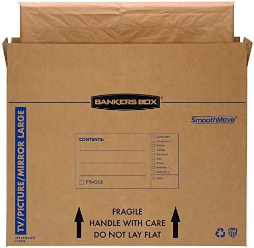 Amazon.com : Bankers Box Large - up to 55" TV/Picture/Mirror - Moving Box 4 Pack, 48-in x 4-in x 33-in (7711301) : Box Mailers : Office Products