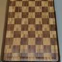 Bamboo Cutting Boards for Kitchen, End Grain Wood Cutting Board with Juice Grooves & Handles, Charcuterie Checkered Chopping Board Thick Butcher Block Serving Tray with Gift Box, 16.4"11.5" 1"