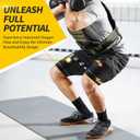 CAMBIVO Thigh Compression Sleeves - Hamstring & Quad Support with Hot & Cold Gel Pack - Upper Leg Braces for Sciatica Pain Relief, Pulled Muscle Strains, Two Adjustable Non-Slip Straps (Small, Black)