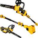 2-IN-1 Cordless 10-Inch Pole Saw And Chainsaw, Total Reach of Max 14.5ft, Electric Pole Saw for Tree Trimming Pruning (Battery Not Included)