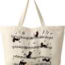 Large Tote Bag for Women - Canvas Tote Bag with Zipper Aesthetic Reusable Shoulder Bag for Gym, Travel, Work