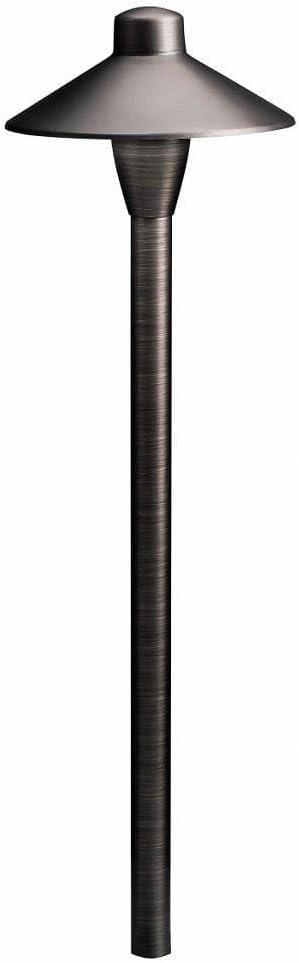 Kichler 1-Light Outdoor Path Light in Centennial Brass, Outdoor Landscape Lighting Fixture for Pathway, Garden and Yard, 12-Volt Low Voltage, (21" H x 6.75" DIA), 15478CBR