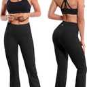 BUBBLELIME 29"/31"/33"/35"/37" 3 Styles Women's High Waist Bootcut Yoga Pants Basic/Side Pockets Tummy Control Workout Flared (Black, M)