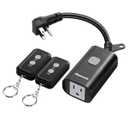 DEWENWILS Outdoor Remote Control Outlet, 15A Wireless Remote Control Switch, 100FT Control Range&14AWG SJTW Power Cord, for Outdoorfor Christmas Light, 2 Remote Controls+1 Outlet, FCC Listed