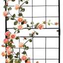 hogardeck 1PC 45x14 Inch Heavy Duty Metal Trellis - Black Rustproof Coated Outdoor Garden Support for Climbing Plants, Roses, Vegetables