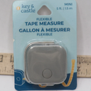 Pack Of 9 Key & Castle Retractable Push Button Square Measuring Tape Gray 5' 51076