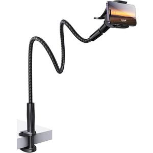 Lamicall Nylon Braided Gooseneck Phone Holder for Bed, 38" Overall Length | 360° Rotating Phone Clamp, Aluminum Core Flexible Arm, Stable Hands-Free Viewing for Bed, Desk, Headboard, Fits 4-7" Phones