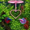 Floating Heart Betta Training Ring, Heart Active Betta Training Floating Ring, Floating Feeder, Betta Loops for Aquarium Decor, Pink, 3.8in x 3.7in (Pink, Single)