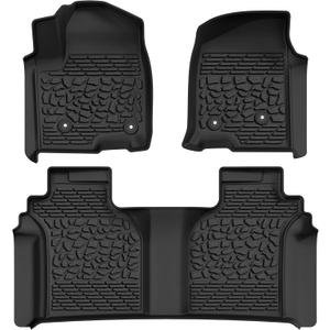 AUTOSAVER88 Floor Mats Fit for 2019-2023 2024 Dodge Ram 1500, All Weather Dodge Ram 1500 TPE Anti-Slip Floor Liners, 1st and 2nd Row, Black