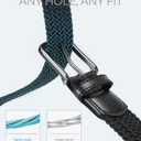 CHAOREN Mens Belt - Braided Stretch Golf Belt for Men 1 3/8"- Gift for Golf Pants Casual Shorts Jeans (Black / Silver)