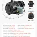 VEVOR 115 Volt Shallow Well Jet Pump, 1 HP, 17.6 GPM Heavy-duty Cast Iron Irrigation Water Pump, 164 ft Max Head, 20-40 PSI, IPX4 Waterproof, for Garden Lawn & Field Irrigation High-Rise Water Supply