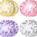 8 Pcs Disco Ball Sticky Notes Colorful 70s 80s Self-Adhesive Writing Notepad Memo Pads Retro Vintage Disco Dance Hall Party Favors Stationery Supplies Gift for Planning Journaling Reminder, 240 Sheets